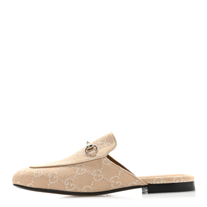 Gucci Summer Denim GG Malaga Kid Womens Princetown Slippers 40.5 Souffle Rose 1 of 8