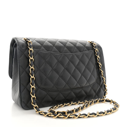 Chanel Caviar Quilted Jumbo Double Flap Black 3 of 12