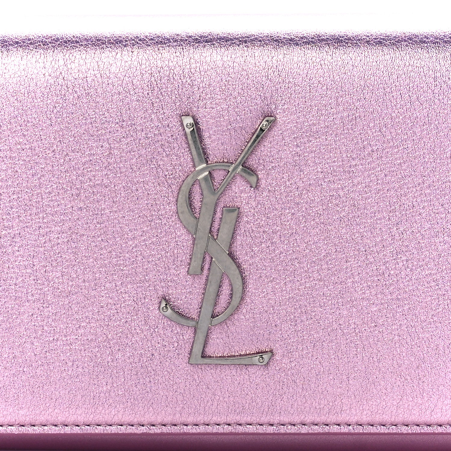 緊急値下げ！新品未使用品YSL 薄紫 花柄 羽毛肌掛け布団 Saint Laurent Metallic Calfskin Classic Monogram Cassandre Wallet