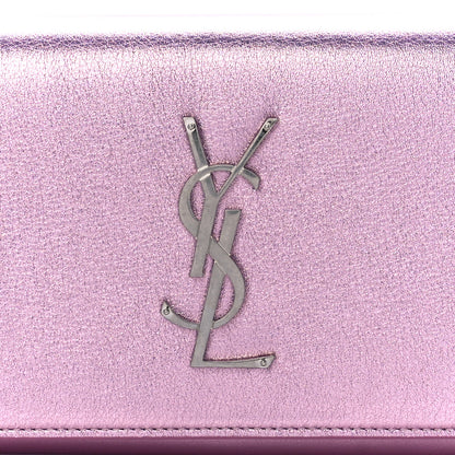 Saint Laurent Metallic Calfskin Classic Monogram Cassandre Wallet New Azalea 8 of 11