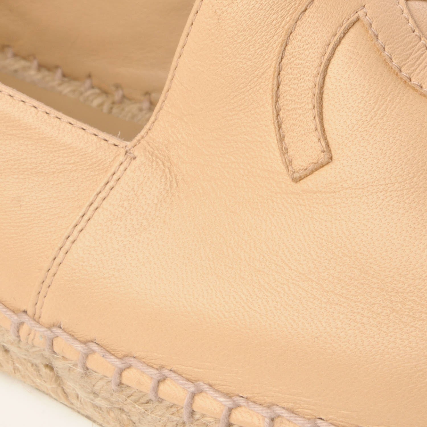 Chanel Lambskin CC Espadrilles 41 Beige Black 10 of 15