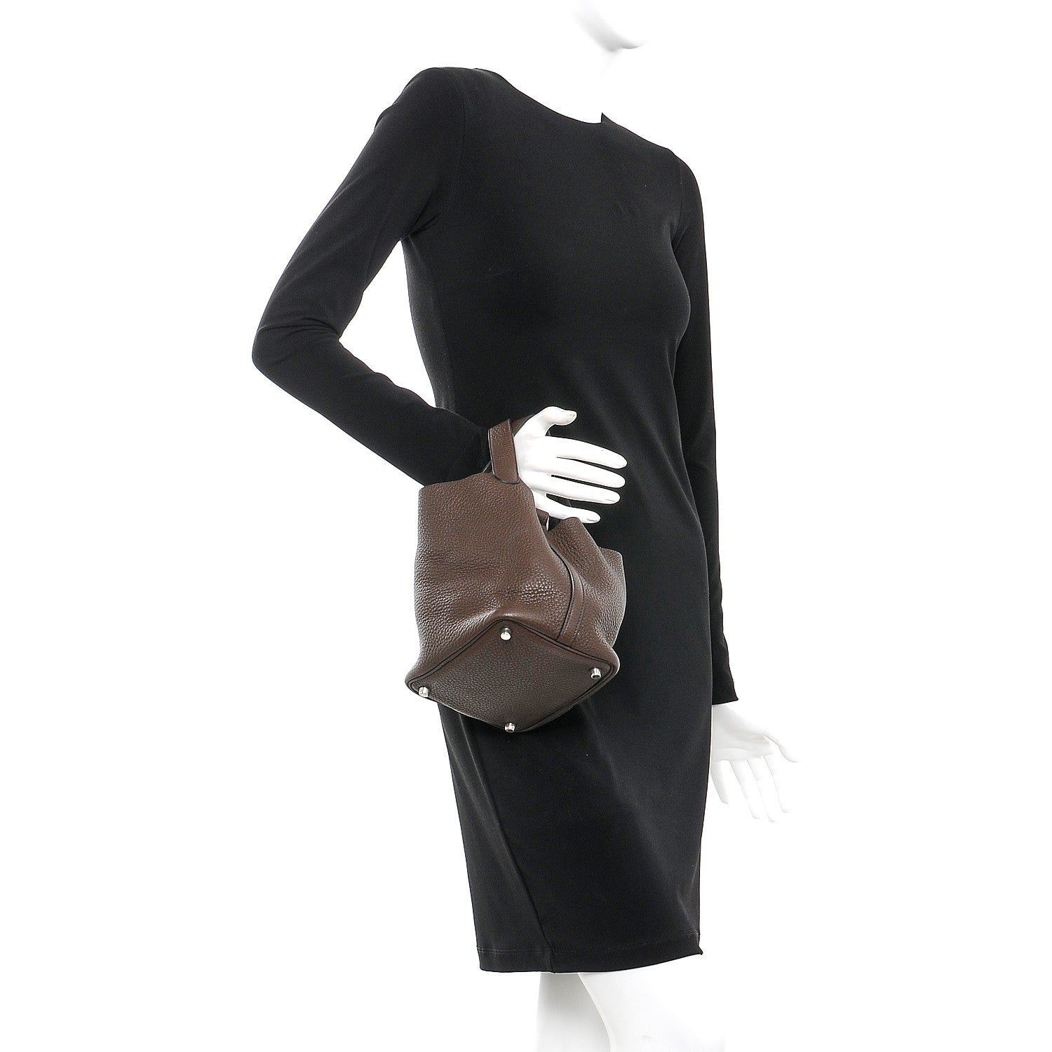 Hermes Taurillon Clemence Picotin 18 PM Cafe 2 of 9