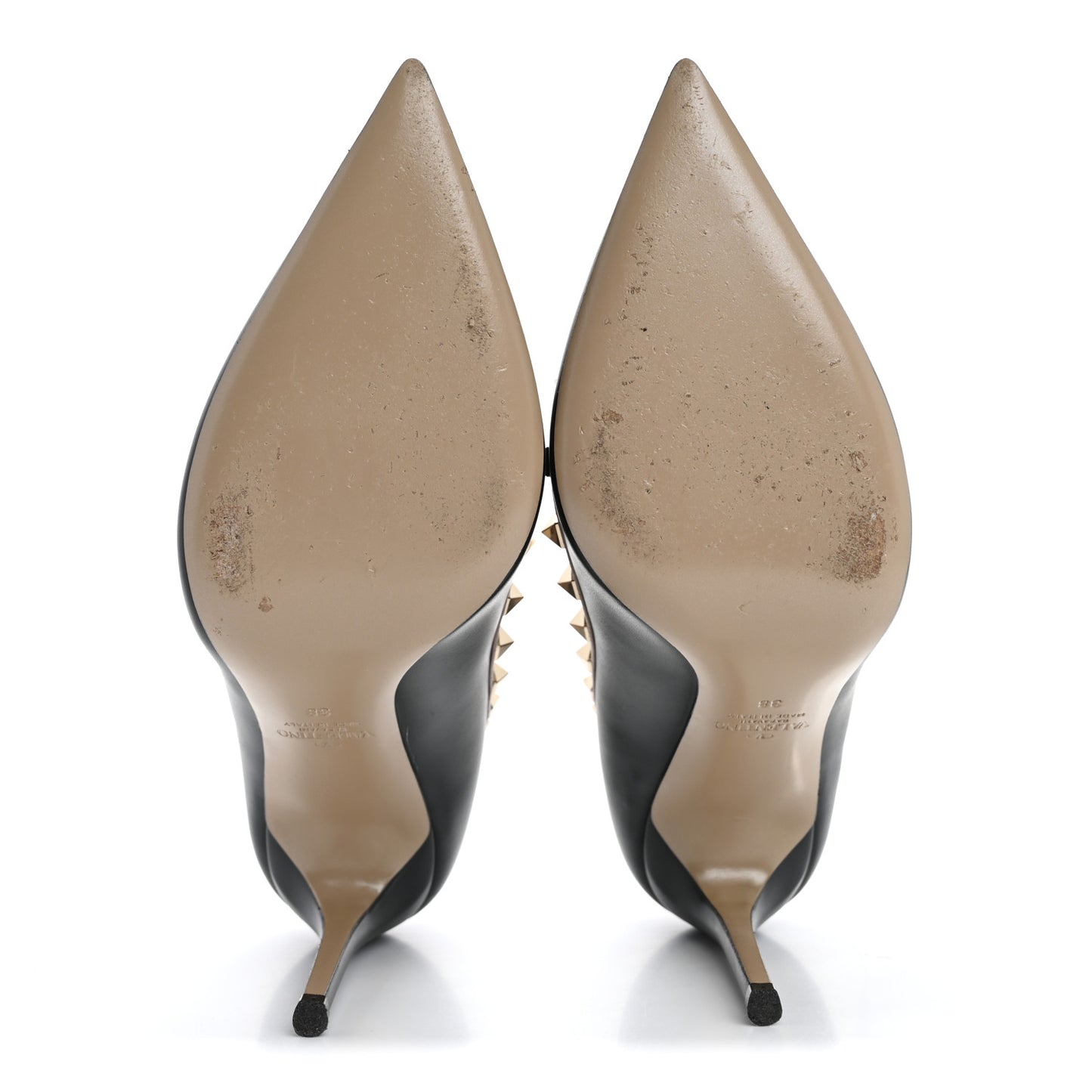 Nappa Rockstud 100mm Pumps 38 Black Poudre