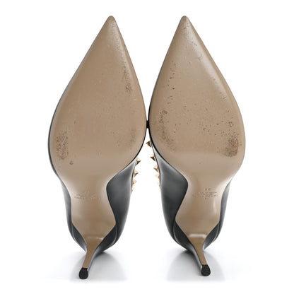 Valentino Garavani Nappa Rockstud 100mm Pumps 38 Black Poudre 6 of 13