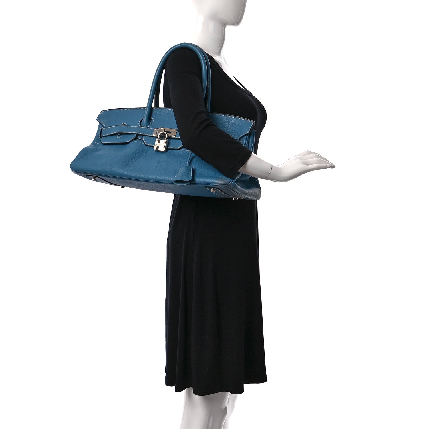 Hermes Taurillon Clemence JPG Birkin 42 Blue Jean 3 of 12