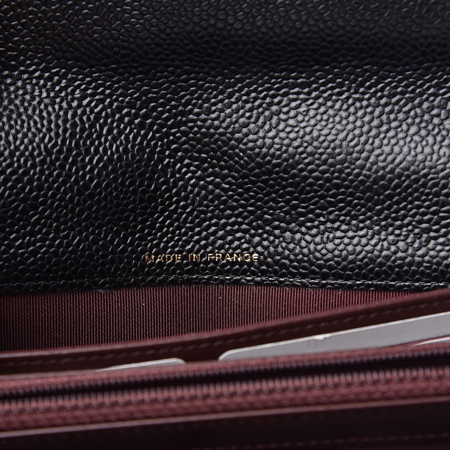 Caviar Quilted Large Gusset Flap Wallet Black