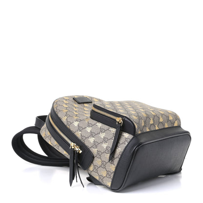 Gucci GG Supreme Monogram Bees Print Small Day Backpack Beige Oro Black 3 of 6