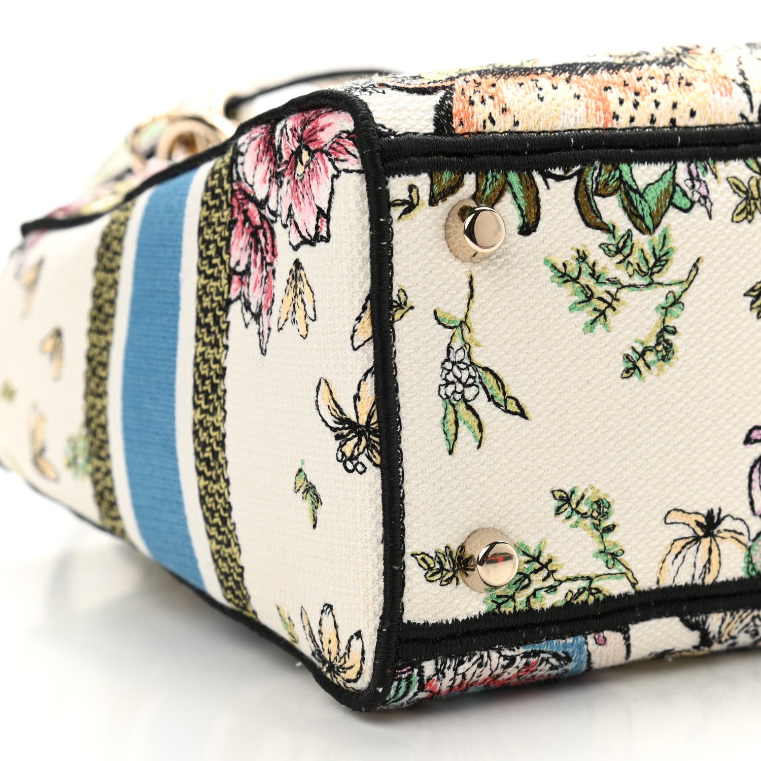 Christian Dior Canvas D-Constellation Embroidered Medium Lady D-Lite Latte Multicolor 8 of 9