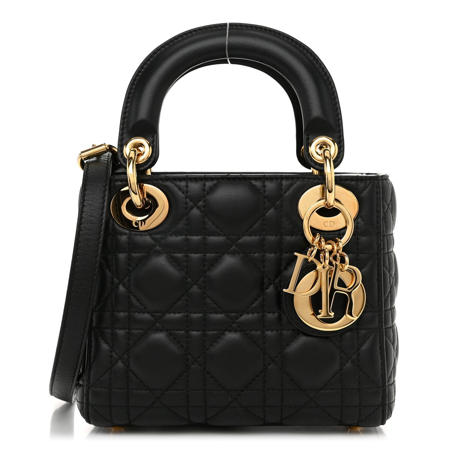 Lambskin Cannage Mini Lady Dior Black