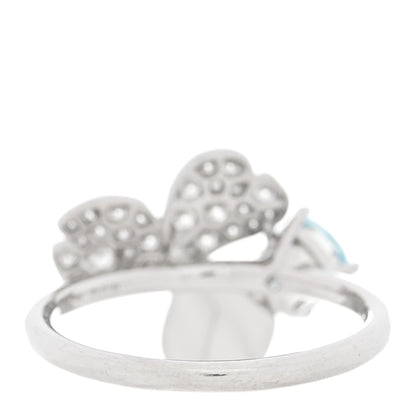 Tiffany Platinum Diamond Aquamarine Paper Flowers Ring 54 7 3 of 6