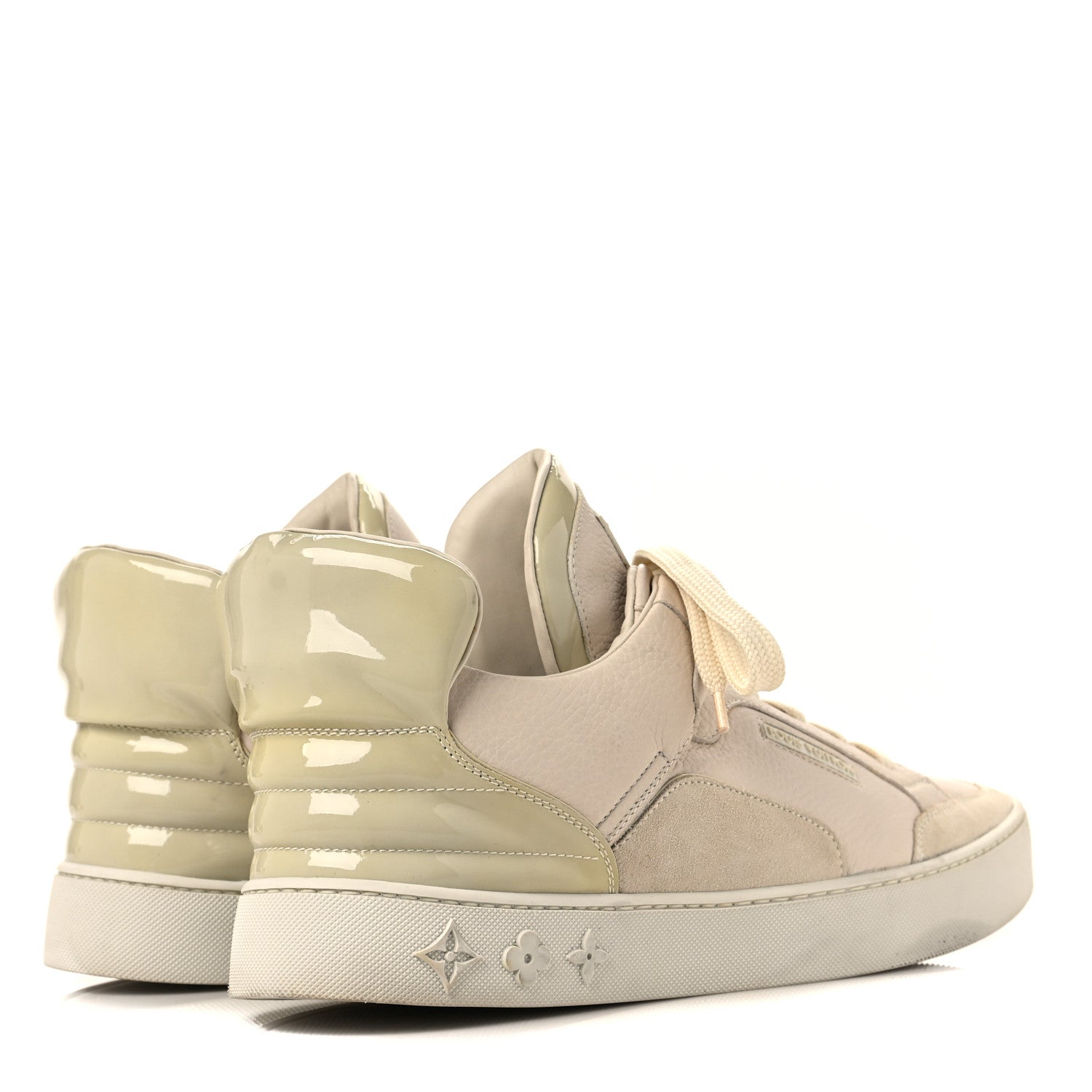 Louis Vuitton X KANYE WEST Calfskin Suede Don Sneakers 8.5 Cream 4 of 5