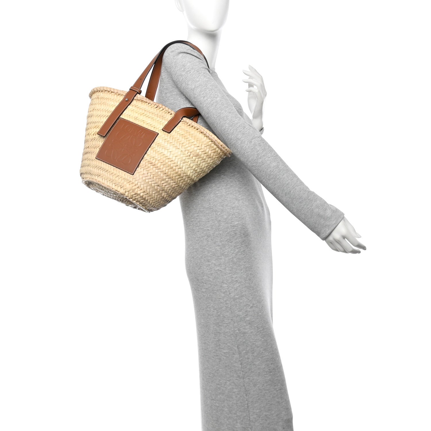 Loewe Raffia Basket Tote Bag Natural Tan 2 of 9