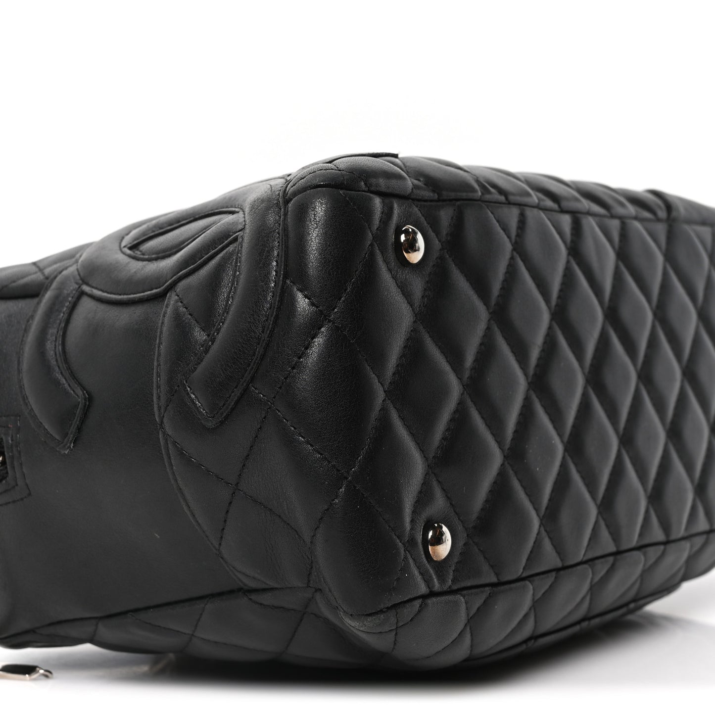 Calfskin Quilted Large Cambon Bowler Black