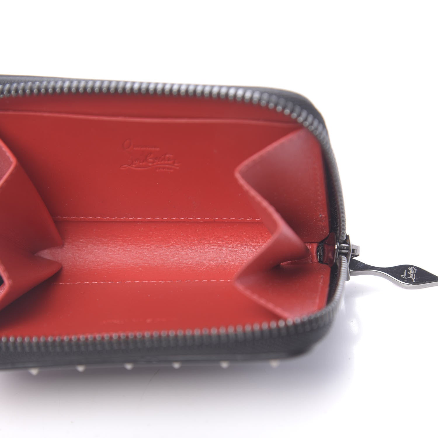 Christian Louboutin Calfksin Spiked Panettone Coin Purse Black 5 of 7