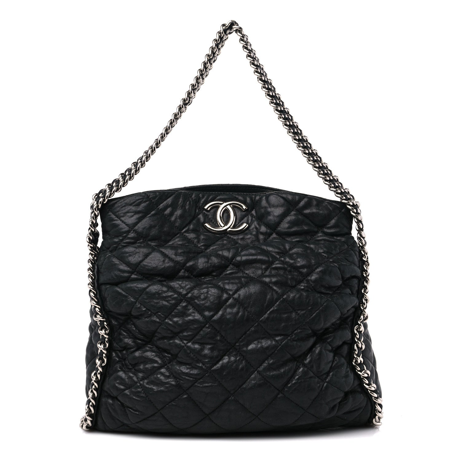 Chanel Washed Lambskin Chain Around Hobo Black 1 of 13