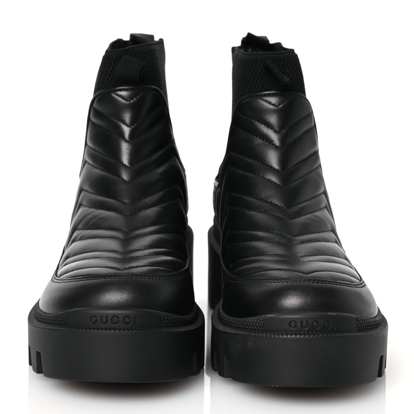 Calfskin Nappa Matelasse Frances Chelsea Boots 37 Black