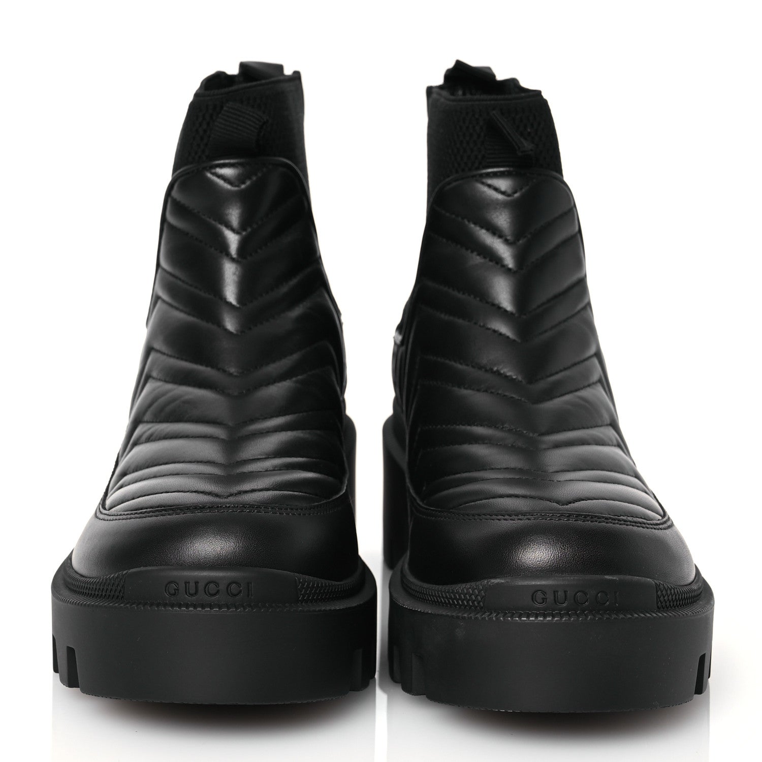 Gucci Calfskin Nappa Matelasse Frances Chelsea Boots 37 Black 2 of 12