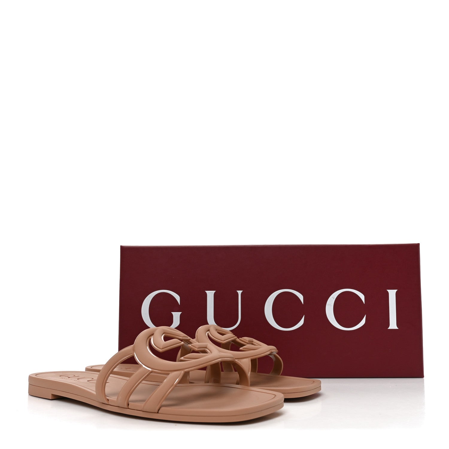 Gucci Rubber Interlocking G Womens Slide Sandals 36 Vintage Camel 9 of 9