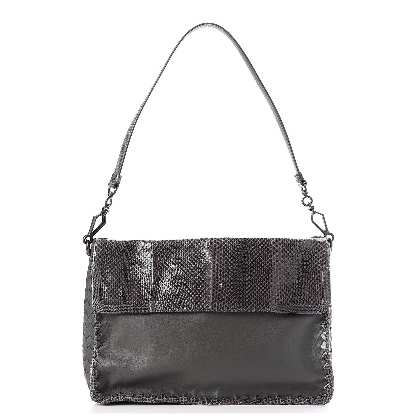 Nappa Intrecciato Ayers Shoulder Bag Grey