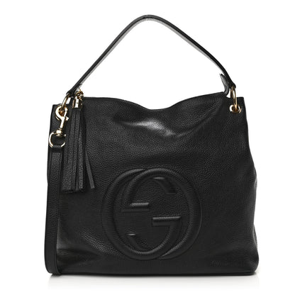Gucci Pebbled Calfskin Large Soho Hobo Black 1 of 12