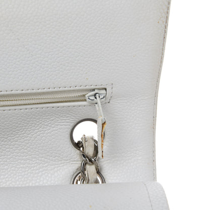 Chanel Caviar Quilted Medium Double Flap White 15 of 24