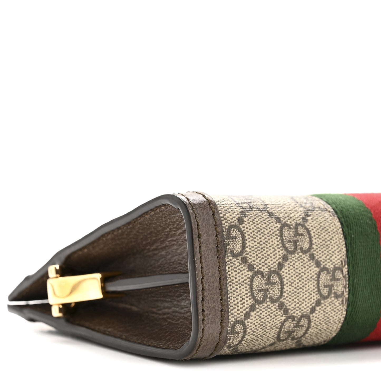 GG Supreme Monogram Textured Dollar Calfskin Web Mini Ophidia Chain Shoulder Bag Beige Ebony New Acero Beige Ebony New Acero