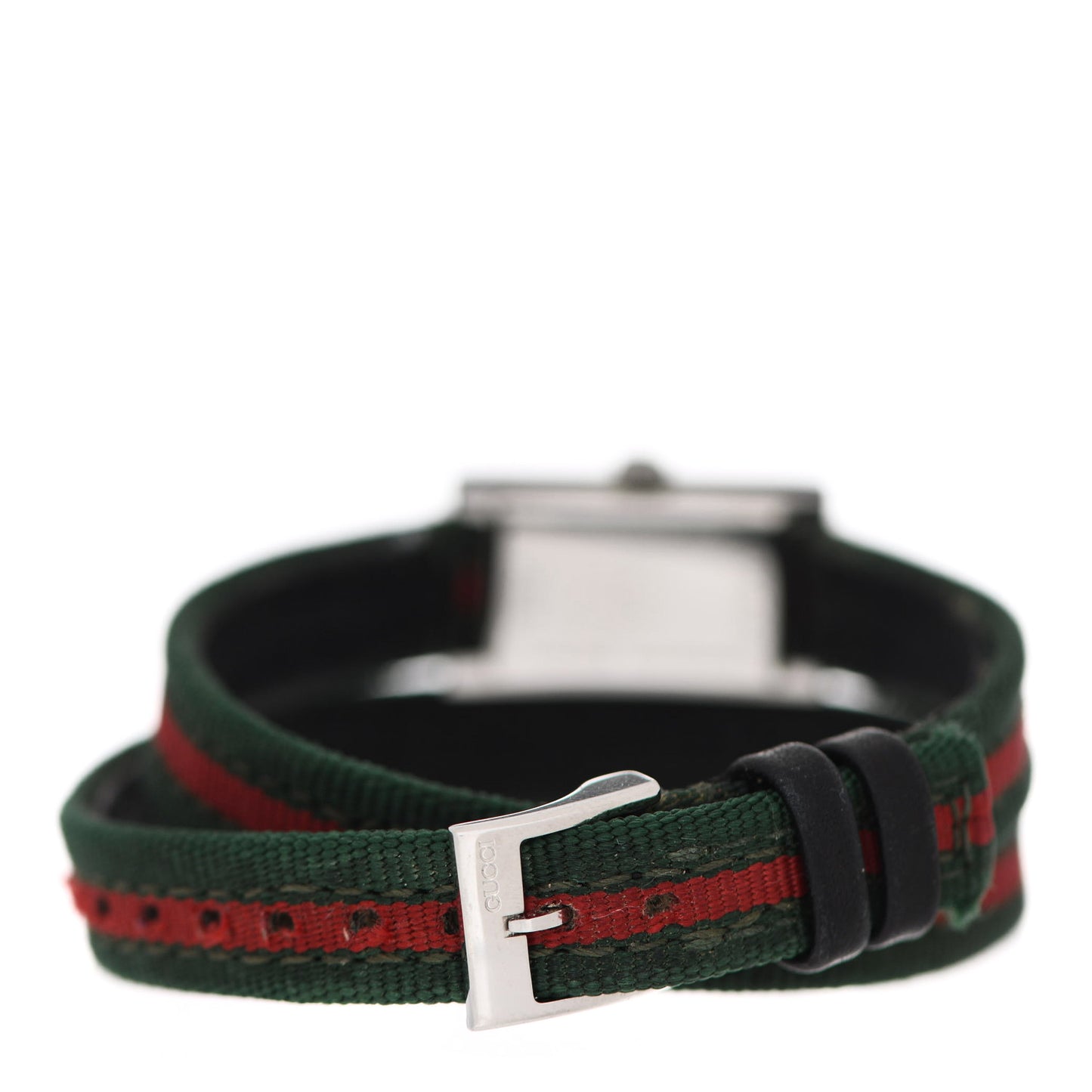 Stainless Steel Nylon 14mm Web G-Frame Double Wrap Quartz Watch Green
