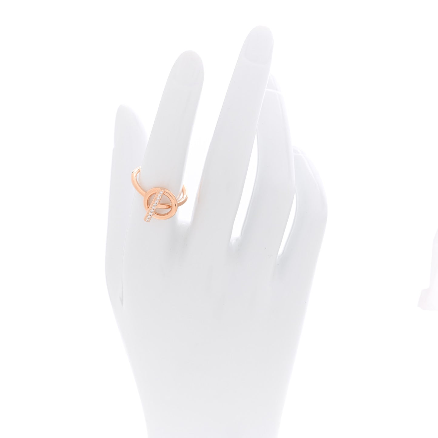 18K Rose Gold Diamond PM Echappee Ring 53 6.5