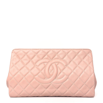 Chanel Caviar Quilted CC Large Clutch Light Pink 1 of 9