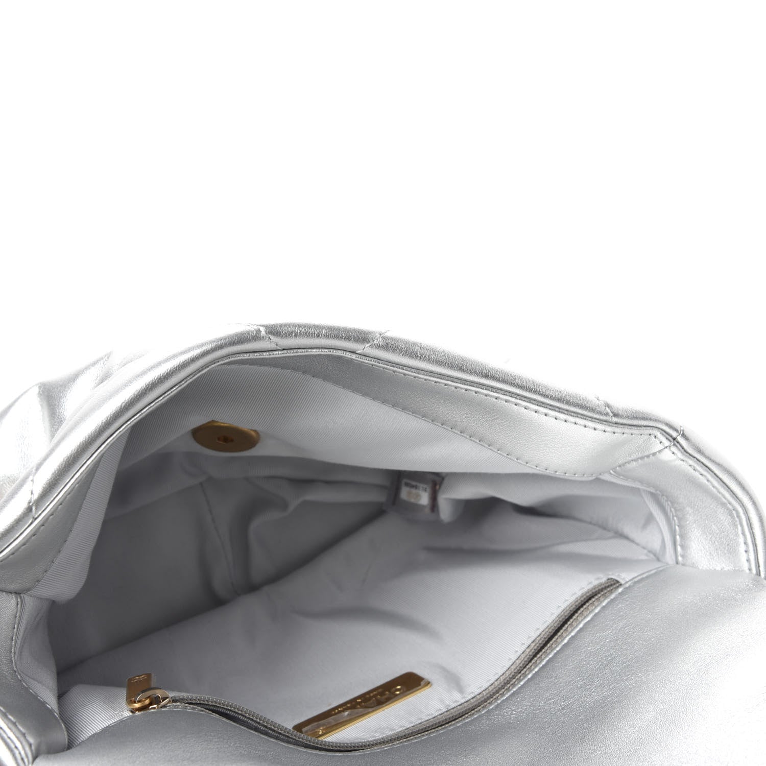 Chanel Metallic Lambskin Quilted Medium Chanel 19 Flap Silver 5 of 10