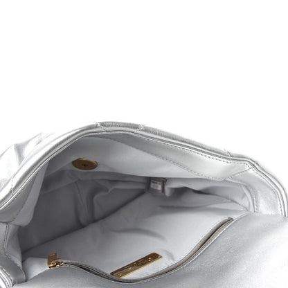 Chanel Metallic Lambskin Quilted Medium Chanel 19 Flap Silver 5 of 10