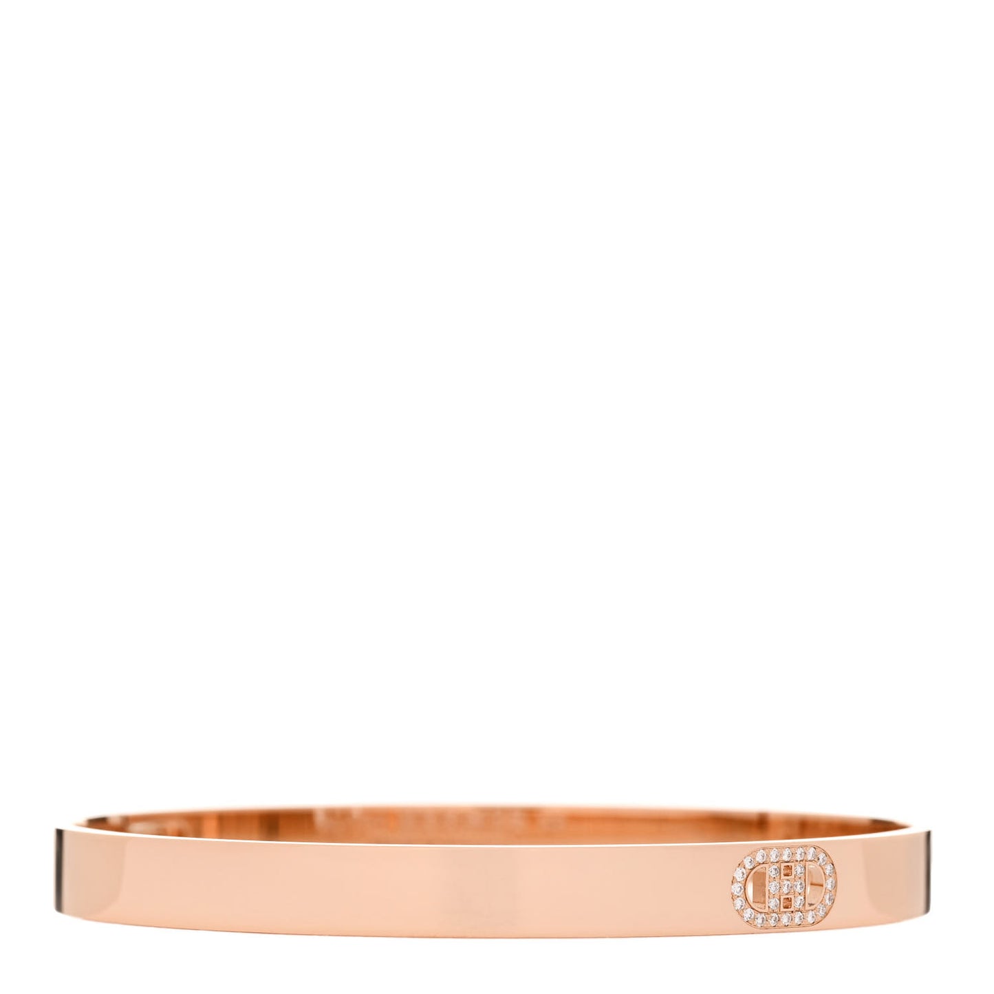 18K Rose Gold Diamond PM H D'Ancre Bracelet XS