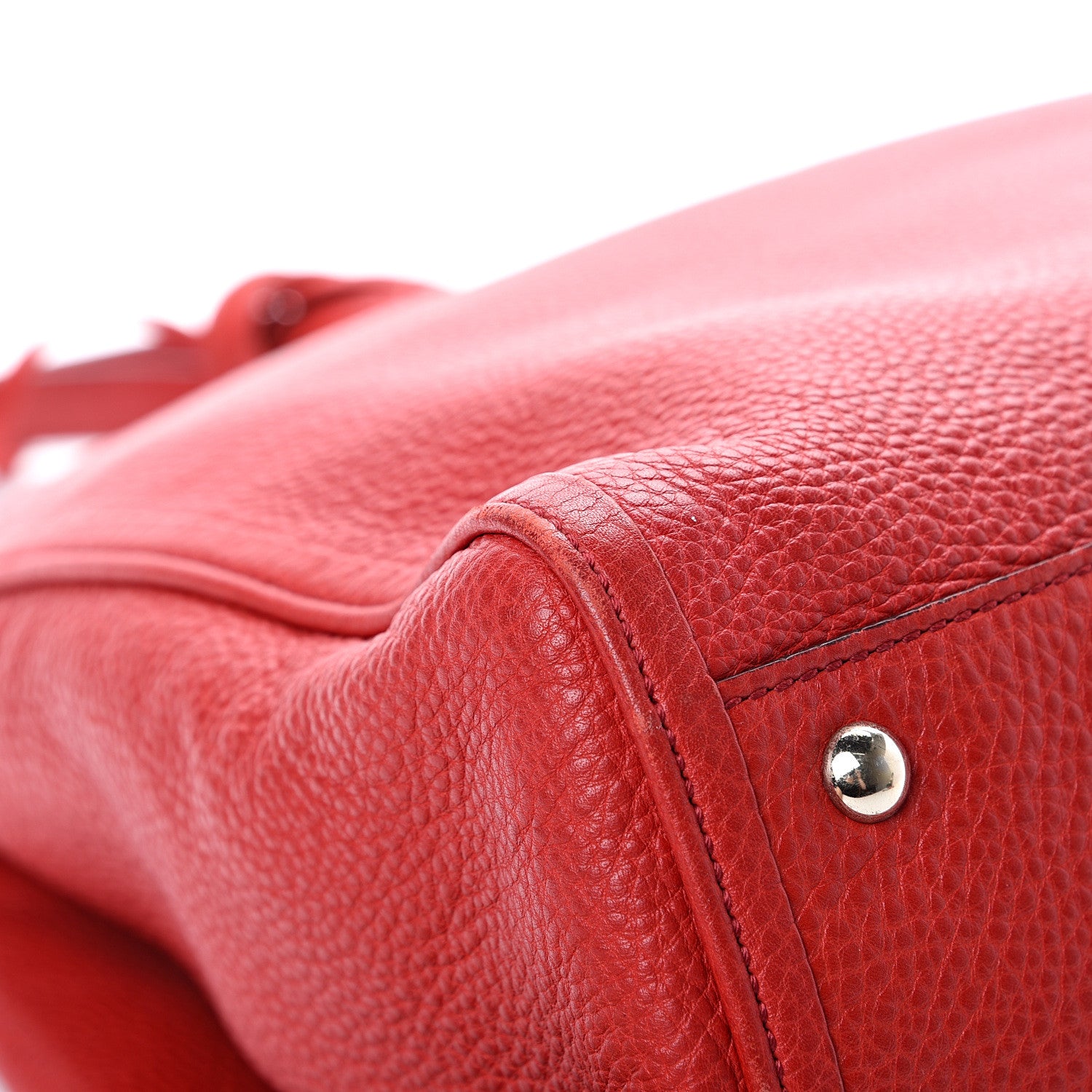 Gucci Pebbled Calfskin Medium Soho Shoulder Bag Red 11 of 14