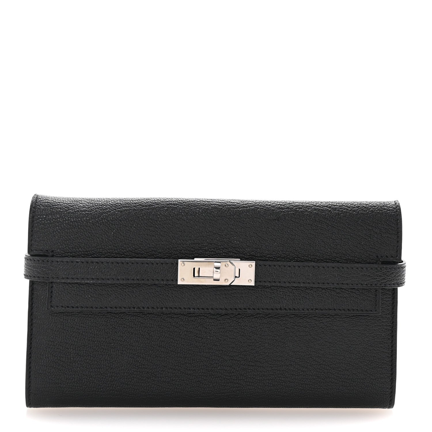 Hermes Chevre Mysore Kelly Longue Wallet Black 1 of 7
