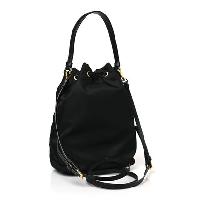 Prada Saffiano Tessuto Nylon Mini Bucket Crossbody Bag Black 3 of 10