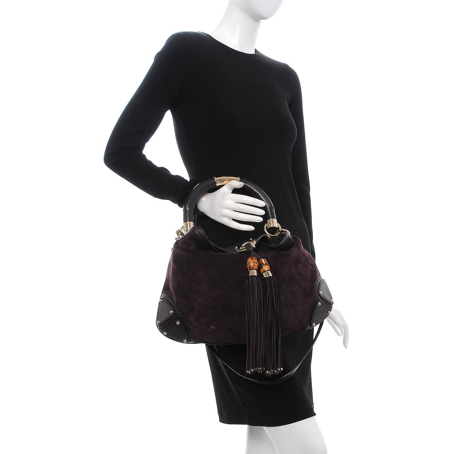 Suede Medium Indy Top Handle Hobo Purple