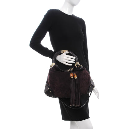 Gucci Suede Medium Indy Top Handle Hobo Purple 3 of 9