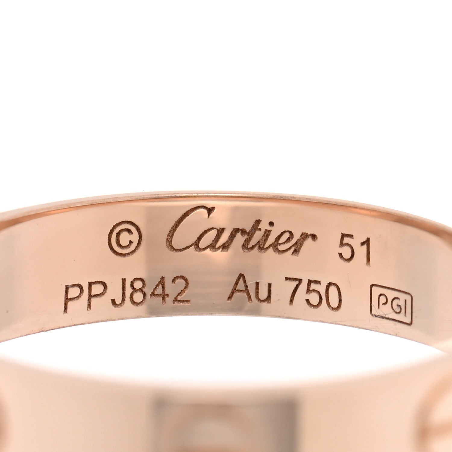 Cartier 18K Pink Gold 3.5mm LOVE Wedding Band Ring 51 5.75 4 of 5