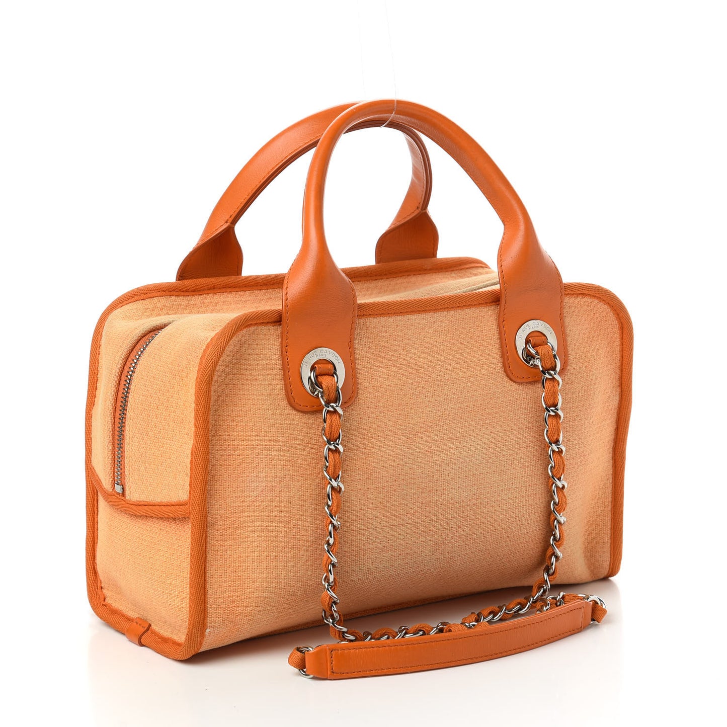 Canvas Deauville Small Bowling Bag Orange