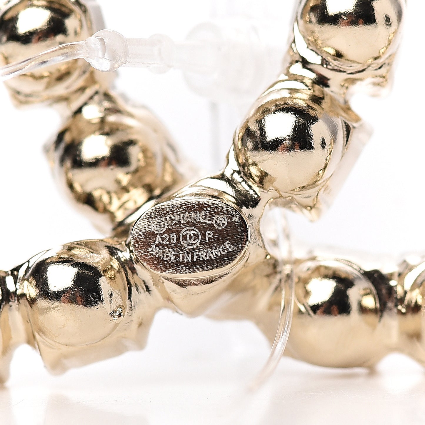 Crystal Coco's Pearls CC Brooch Light Gold