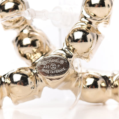 Chanel Crystal Coco's Pearls CC Brooch Light Gold 3 of 4