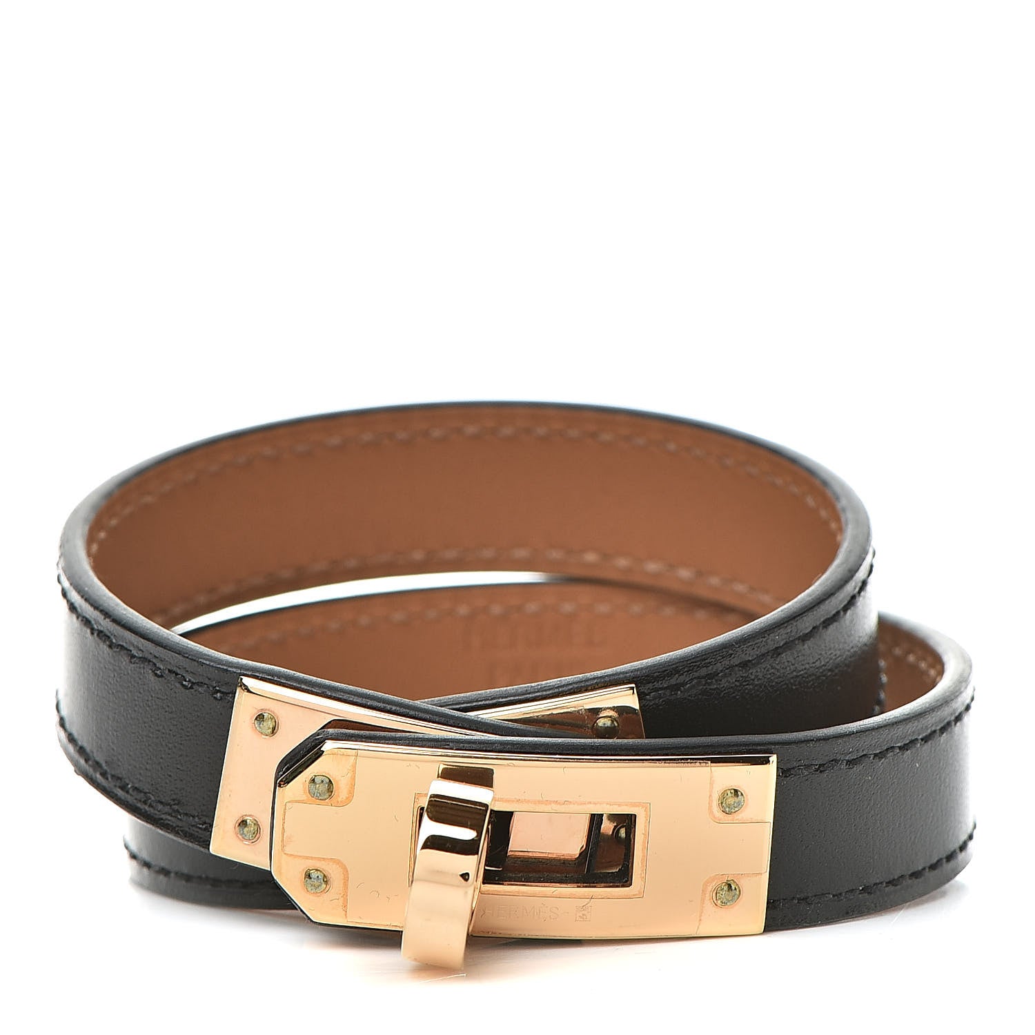 Hermes Box Kelly Double Tour Bracelet T2 Black 1 of 6