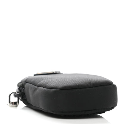 Prada Re-Nylon Pocket Triangle Padded Mini Key Chain Pouch Black 4 of 6