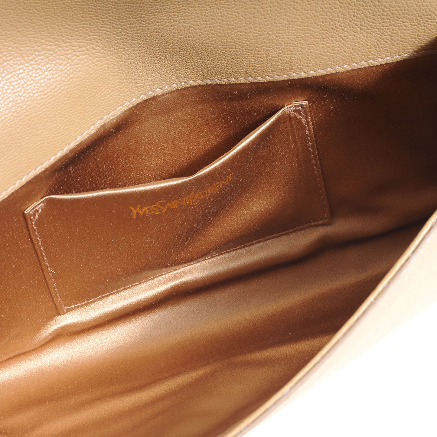 Leather Small Belle de Jour Clutch Beige