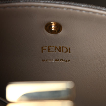 Fendi Vitello Seta Glazed Fabric FF 1974 Medium Peekaboo X-Lite Maya Mogano Panna 5 of 9
