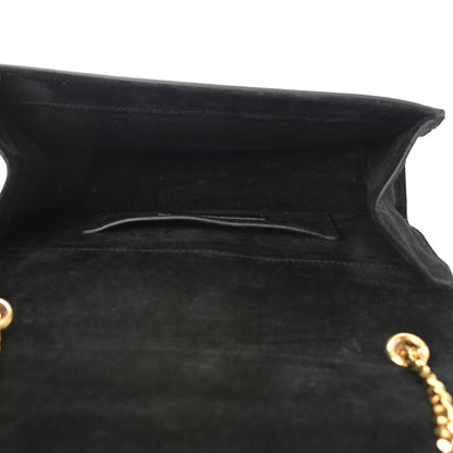 Saint Laurent Suede Fringe Small Monogram Satchel Black 4 of 8