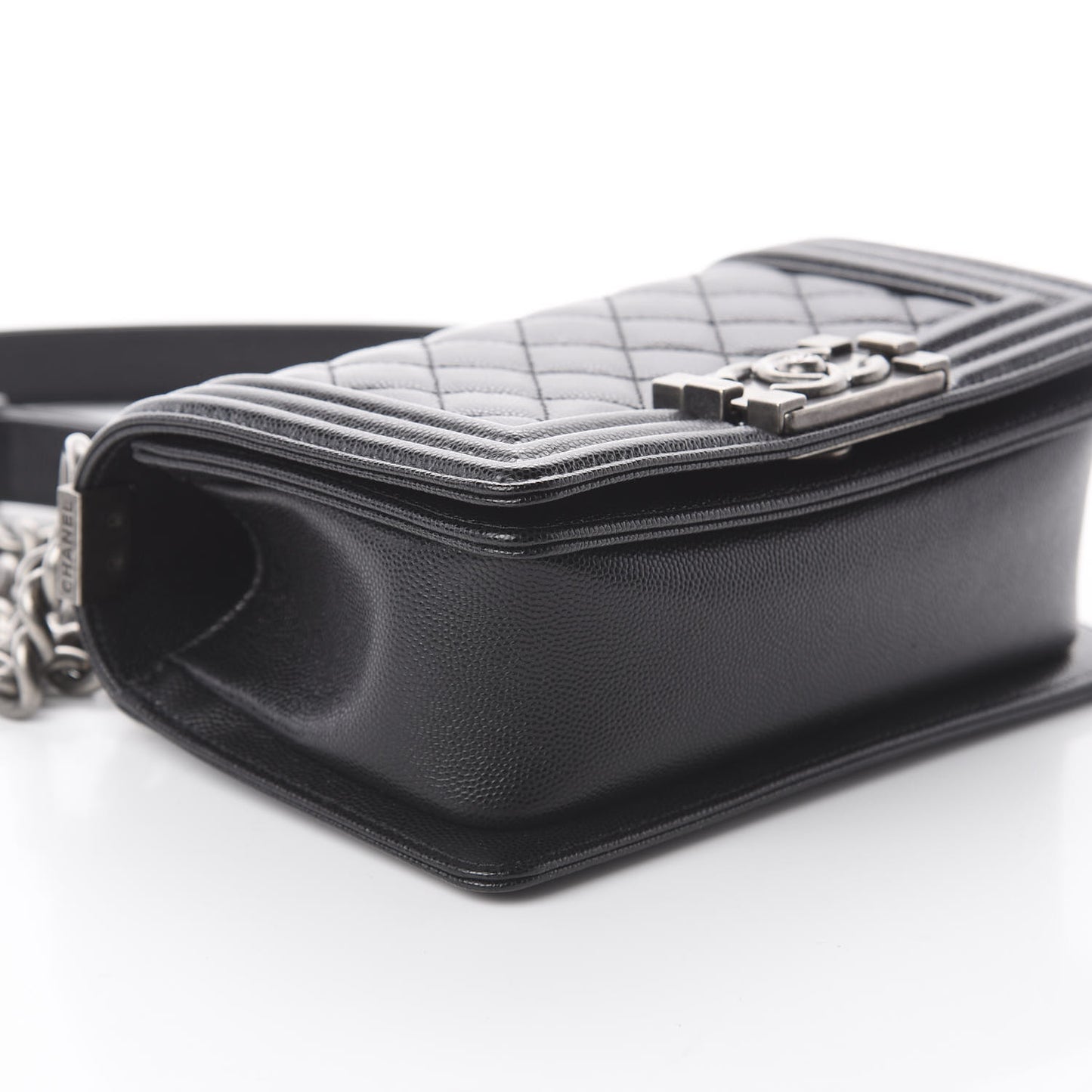 Caviar Quilted Small Boy Flap Black