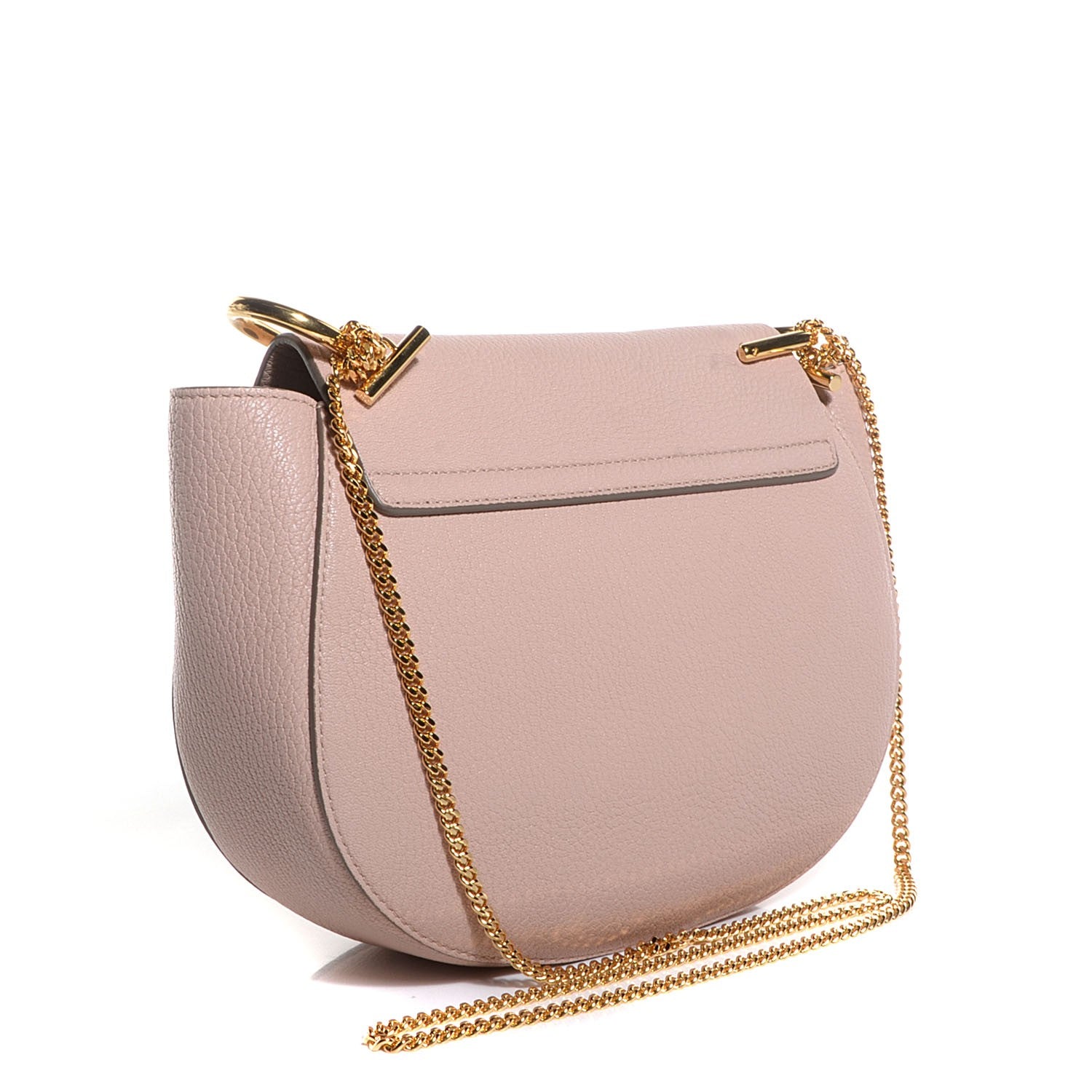 Chloe Grained Calfskin Drew Shoulder Bag Cement Pink 3 of 8