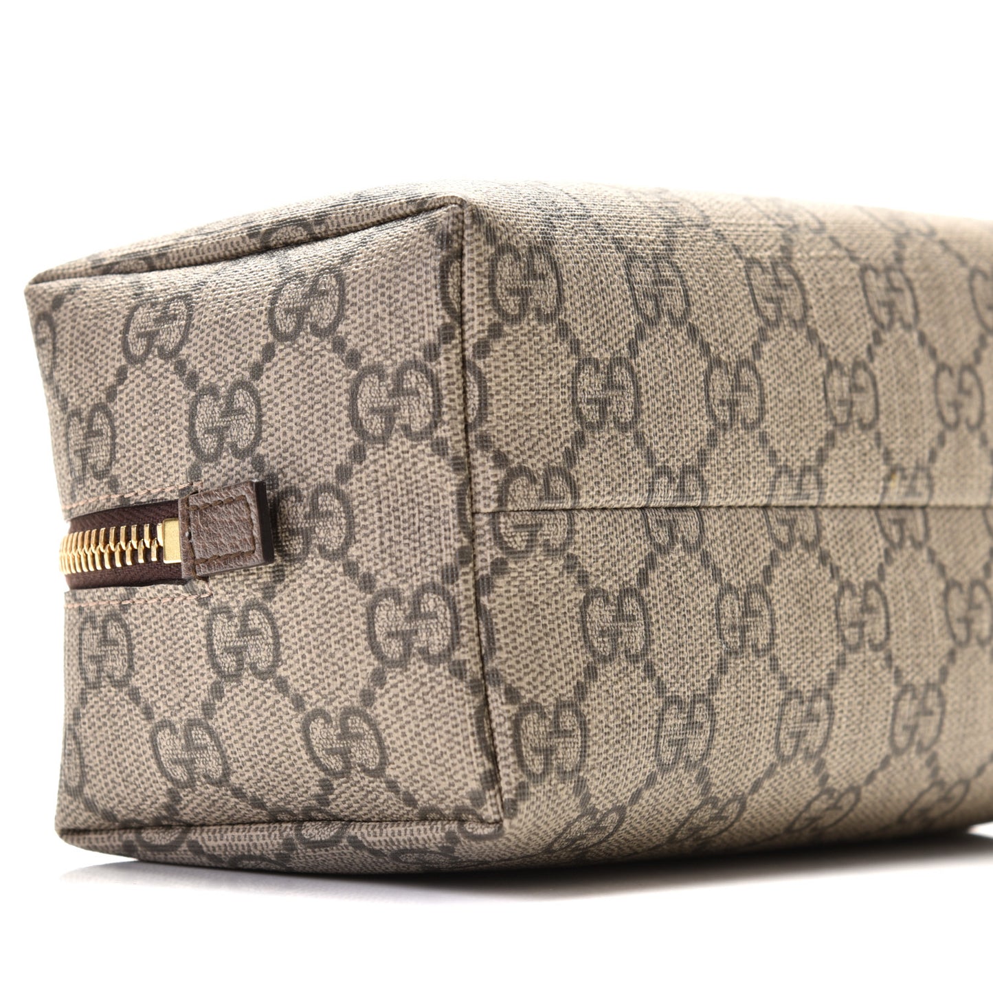 Soft GG Supreme Monogram Calfskin Medium Ophidia Cosmetic Case Beige Ebony New Acero