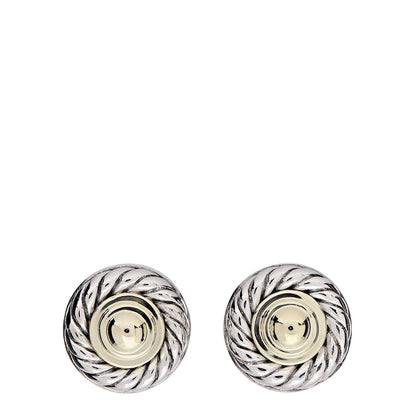 David Yurman Sterling Silver 14K Yellow Gold Cookie Earrings 1 of 4